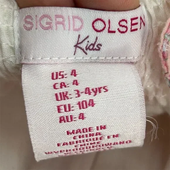 Sigrid Olsen Girls Floral Sundress Pink Size 4 Sleeveless Spring Twirl - Picture 9 of 11